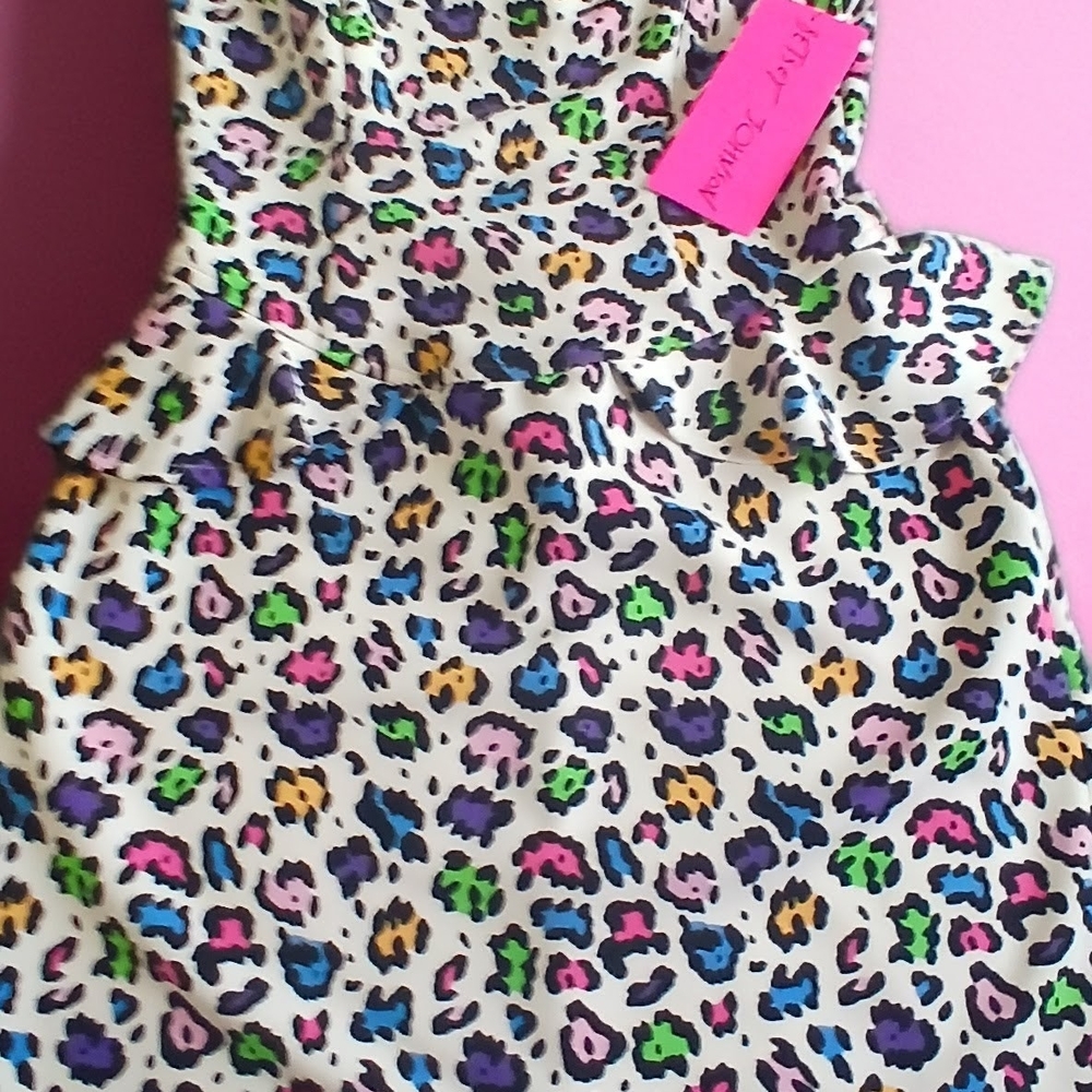 Betsey Johnson Multicolor Leopard Print Midi Dress